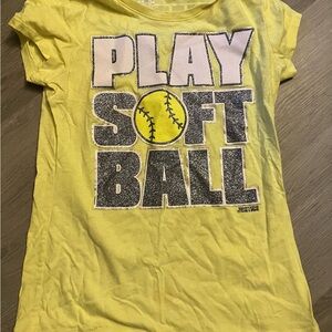 Justice Yellow Softball Graphic Tee
